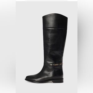 NEW Bronx Felice Black Leather Knee-High Boots